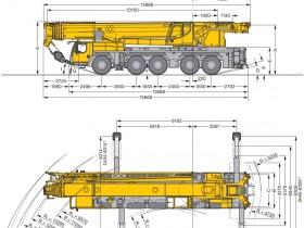 Габариты автокрана 160 тонн